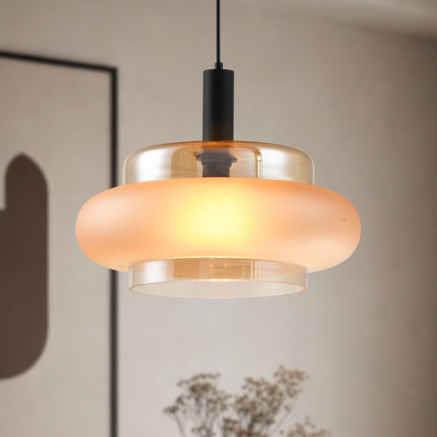 Lustră suspendată BRIZI pe cablu 1xE27/40W/230V bej/fumuriu