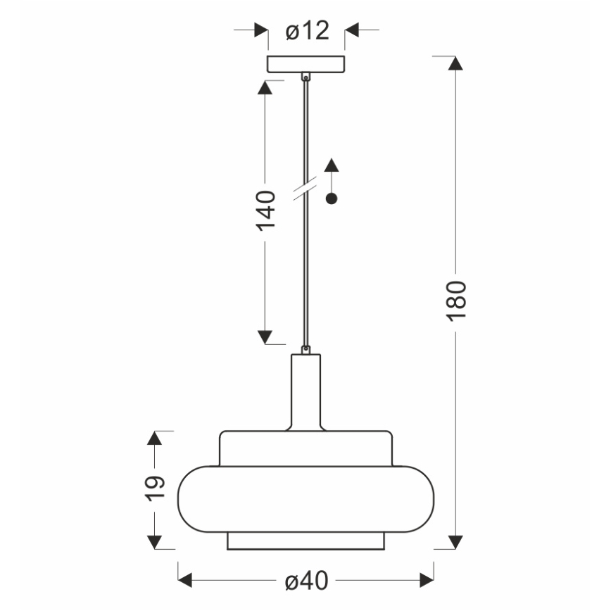 Lustră suspendată BRIZI pe cablu 1xE27/40W/230V bej/fumuriu