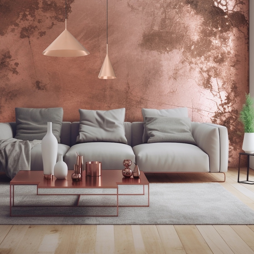 Lustră suspendată CAPITAL 1xGX53/15W/230V, Ø 17 cm, aur roz