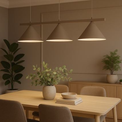 Lustră suspendată CAPITAL cu cablu, 3xGX53/15W/230V, bej