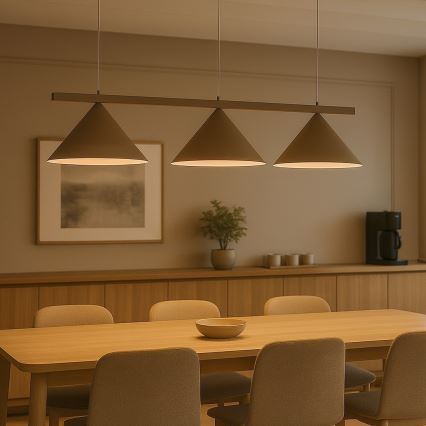Lustră suspendată CAPITAL cu cablu, 3xGX53/15W/230V, bej