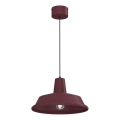 Lustră suspendată CLASS pe cablu 1xE27/15W/230V burgundiu