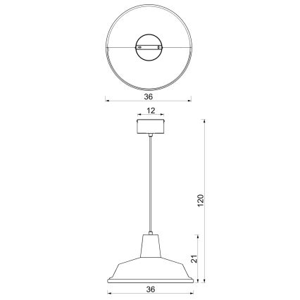 Lustră suspendată CLASS pe cablu 1xE27/15W/230V burgundiu