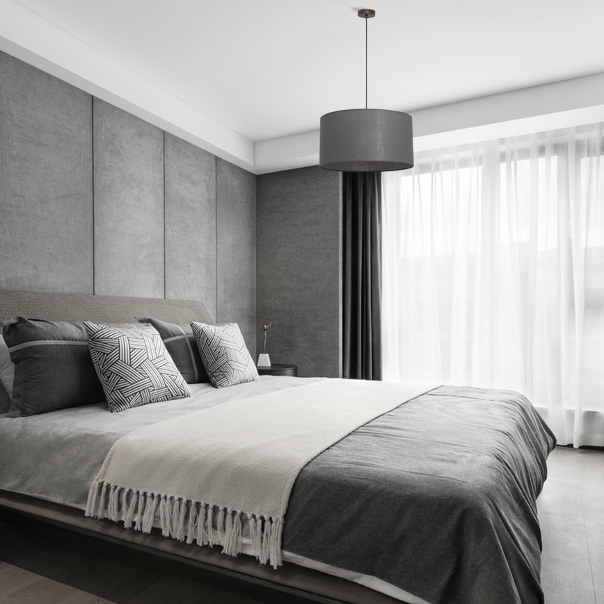 Lustră suspendată cu cablu ALBA, 1xE27/15W/230V, Ø45 cm, gri