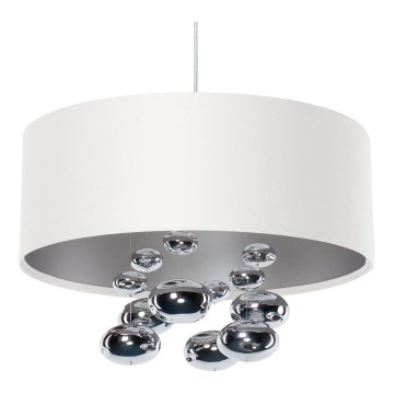 Lustră suspendată cu cablu BUBBLE 1xE27/60W/230V Ø50 cm albă