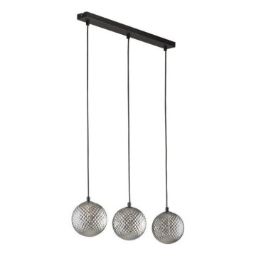 Lustră suspendată cu cablu ELENA 3xG9/6W/230V, negru/gri fumuriu