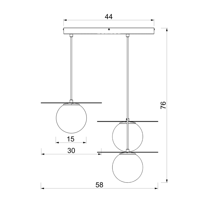 Lustră suspendată cu cablu FLAT 3x E27/15W/230V neagră