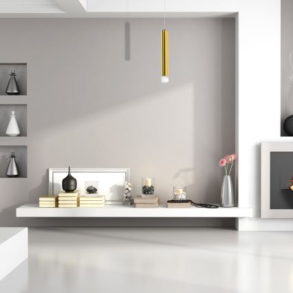 Lustră suspendată cu cablu GOLDIE LED/5W/230V, aurie