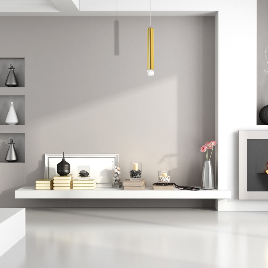 Lustră suspendată cu cablu GOLDIE LED/5W/230V, aurie