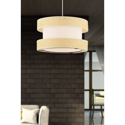 Lustră suspendată cu cablu HALO 1xE27/60W/230V crem/bej