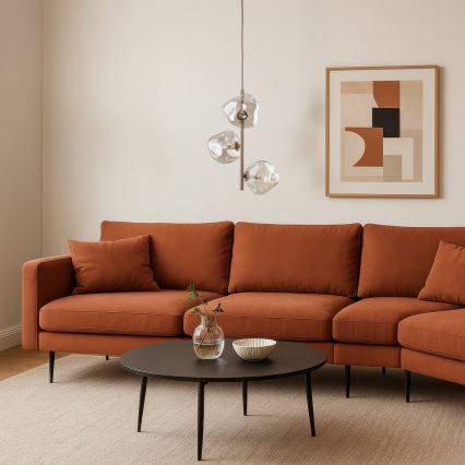 Lustră suspendată cu cablu LAVA 3xG9/8W/230V bej/fumuriu bej