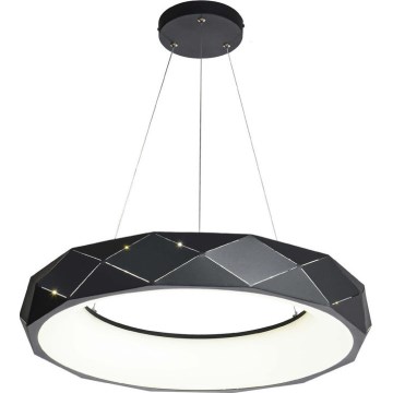Lustră suspendată cu cablu LED REUS, 36W, 230V, 4000K, Ø 61 cm, negru