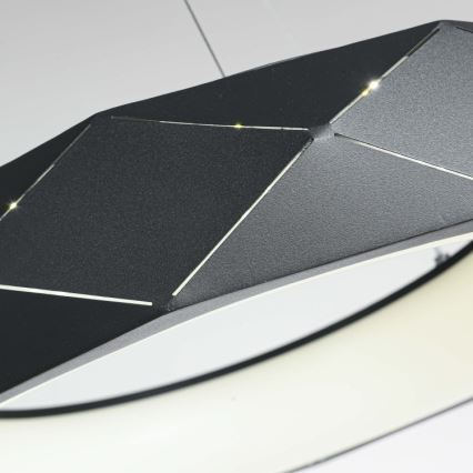 Lustră suspendată cu cablu LED REUS, 36W, 230V, 4000K, Ø 61 cm, negru