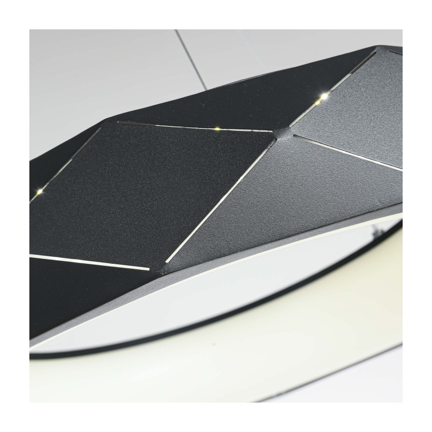 Lustră suspendată cu cablu LED REUS, 36W, 230V, 4000K, Ø 61 cm, negru