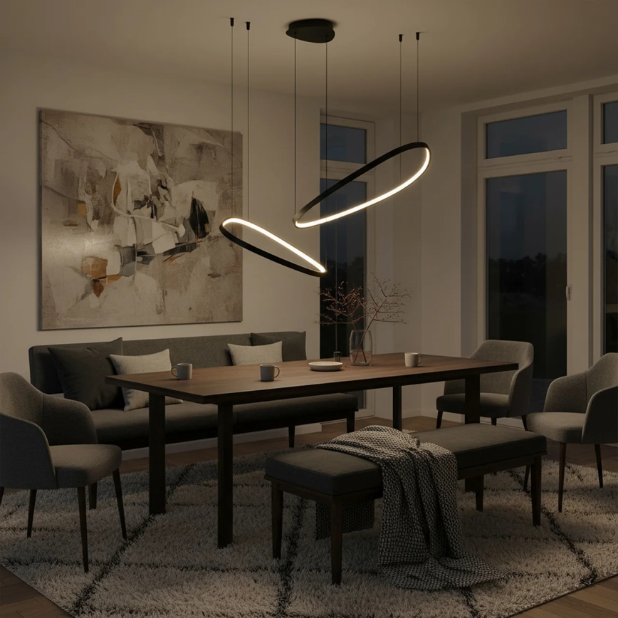 Lustră suspendată cu cablu MICHELLE LED, 48W, 230V, 4000K, neagră