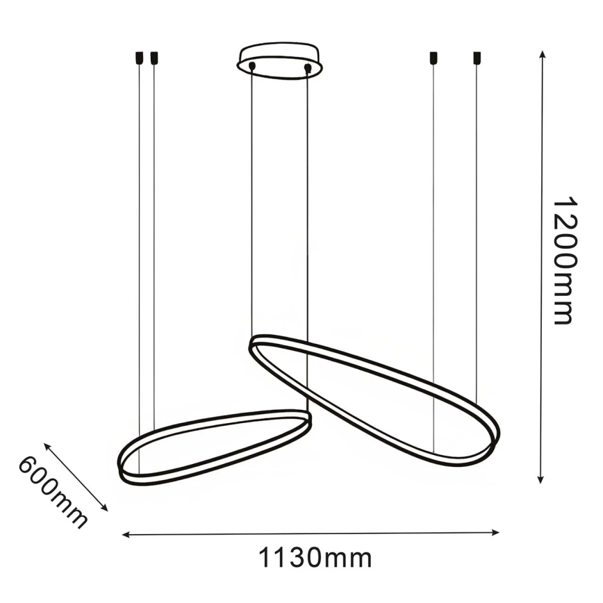 Lustră suspendată cu cablu MICHELLE LED, 48W, 230V, 4000K, neagră