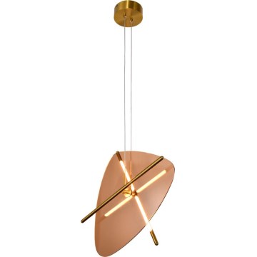 Lustră suspendată cu cablu RELAX LED/15W/230V auriu/maro fumuriu