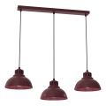 Lustră suspendată cu cablu SVEN 3xE27/15W/230V burgundiu