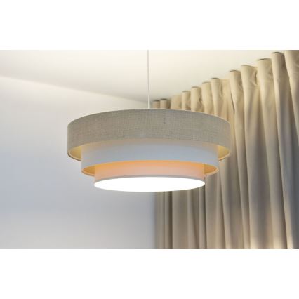 Lustră suspendată cu cablu TRINITI 1xE27/60W/230V diam. 40 cm bej/crem