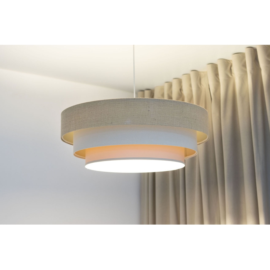 Lustră suspendată cu cablu TRINITI 1xE27/60W/230V diam. 40 cm bej/crem