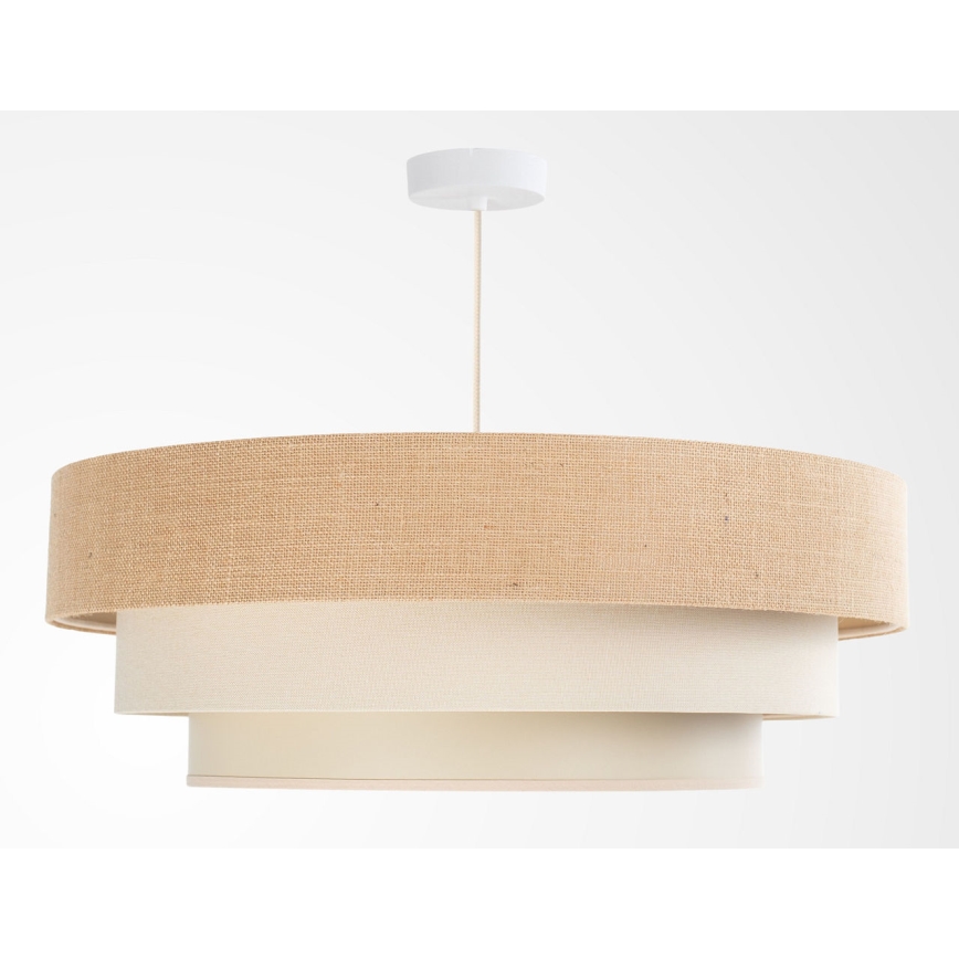 Lustră suspendată cu cablu TRINITI 1xE27/60W/230V diam. 40 cm bej/crem