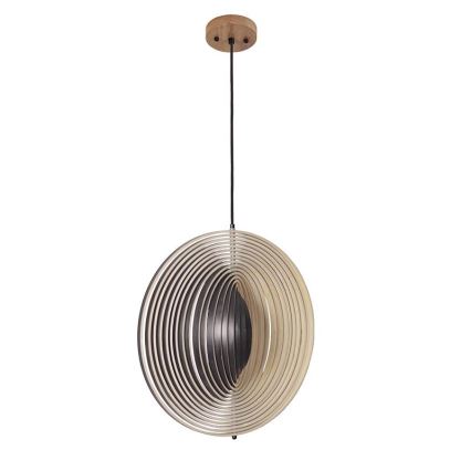 Lustră suspendată din lemn cu cablu, 1xE27/60W/230V, Ø 50 cm, lemn masiv/furnir/lemn de cauciuc