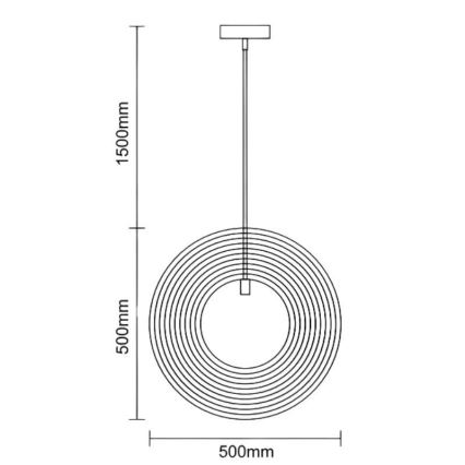Lustră suspendată din lemn cu cablu, 1xE27/60W/230V, Ø 50 cm, lemn masiv/furnir/lemn de cauciuc