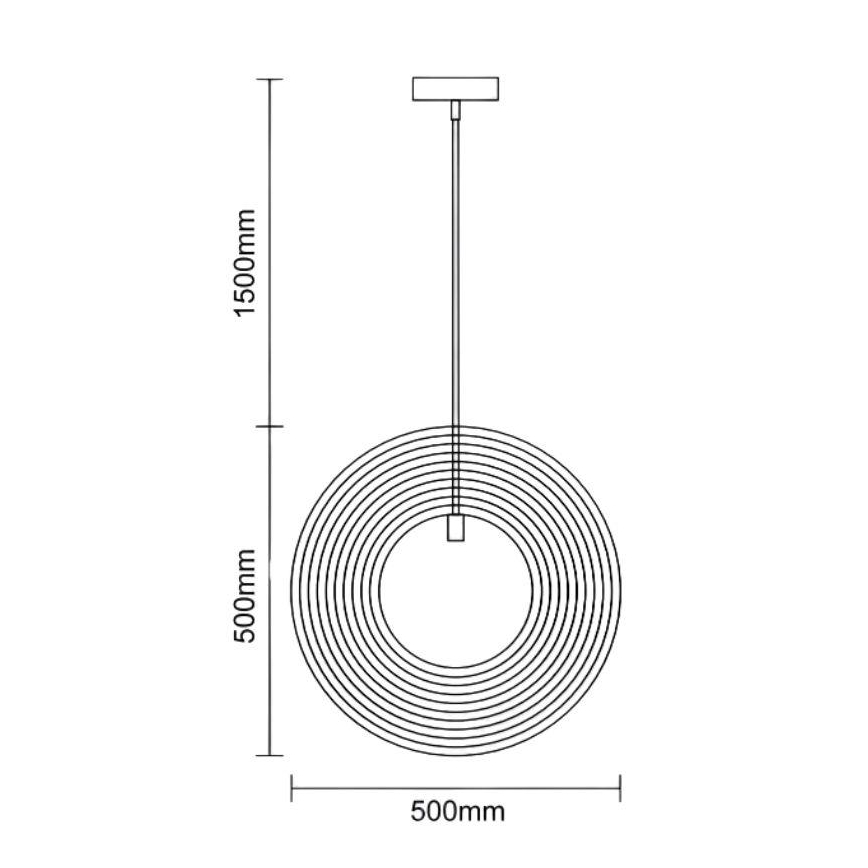 Lustră suspendată din lemn cu cablu, 1xE27/60W/230V, Ø 50 cm, lemn masiv/furnir/lemn de cauciuc