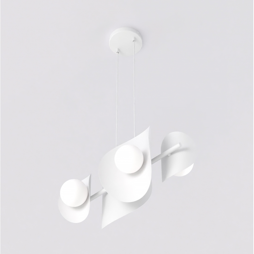 Lustră suspendată ELEMENTI pe cablu 4xG9/8W/230V, albă