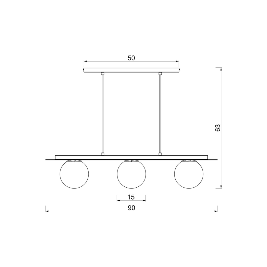 Lustră suspendată FLAT 3xE27/15W/230V crem