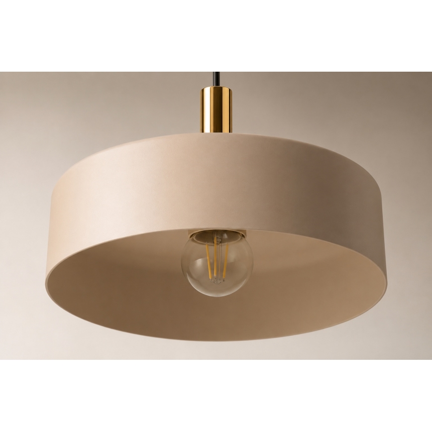 Lustră suspendată LATTE 3xE27/60W/230V bej/negru/auriu