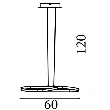 Searchlight - Lampă suspendată LED dimabilă pe cablu DOODLE LED/40W/230V, alamă