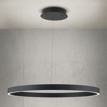 Lustra suspendată LED reglabilă pe cablu KOLK, LED/80W/230V, 2700/3000/4000K, Ø 80 cm, neagră
