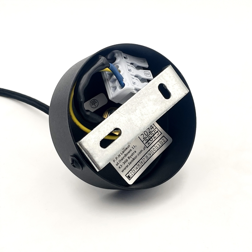 Lustră suspendată MARKUS pe cablu 1xE27/15W/230V negru/stejar