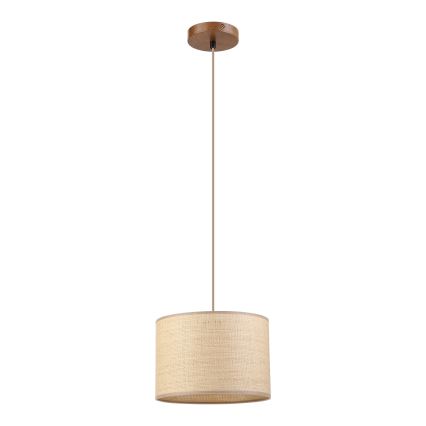 Lustră suspendată pe cablu AIDA 1xE27/15W/230V Ø 25 cm, stejar/rafie