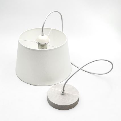 Lustră suspendată pe cablu AIDA 1xE27/60W/230V Ø 25 cm stejar/alb