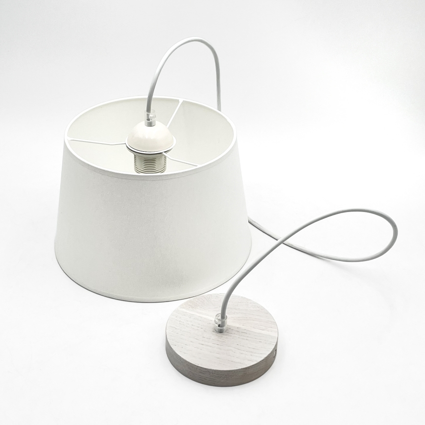 Lustră suspendată pe cablu AIDA 1xE27/60W/230V Ø 25 cm stejar/alb