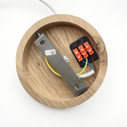 Lustră suspendată pe cablu AIDA 1xE27/60W/230V Ø 25 cm stejar/alb