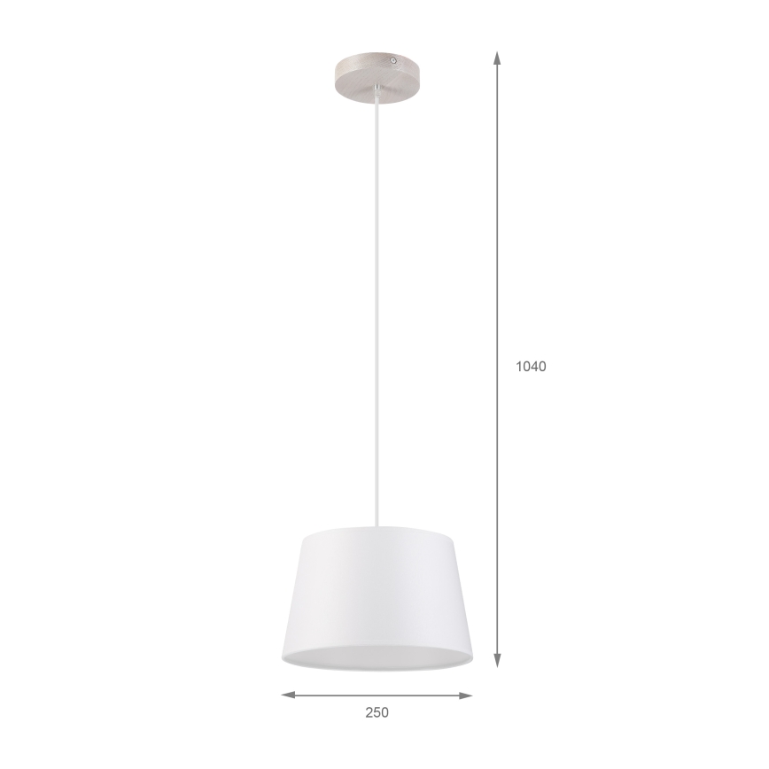 Lustră suspendată pe cablu AIDA 1xE27/60W/230V Ø 25 cm stejar/alb