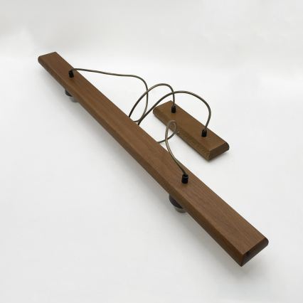 Lustră suspendată pe cablu AIDA 2xE27/15W/230V Ø 35 cm stejar/rafie