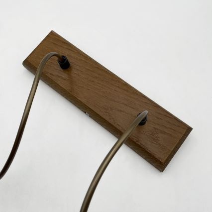 Lustră suspendată pe cablu AIDA 2xE27/15W/230V Ø 35 cm stejar/rafie