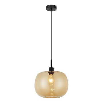Lustră suspendată pe cablu ALAN 1xE27/40W/230V bej fumuriu/negru