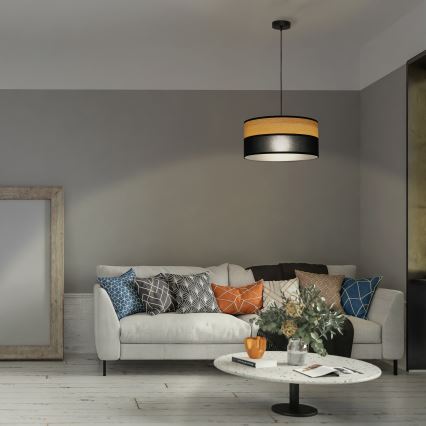 Lustră suspendată pe cablu ALBA, 1x E27, 15 W, 230 V, Ø 45 cm, negru/maro