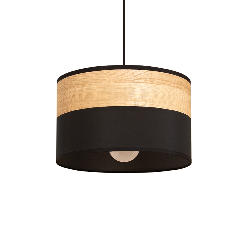 Lustră suspendată pe cablu ALBA 1xE27/15W/230V Ø 25 cm negru/maro
