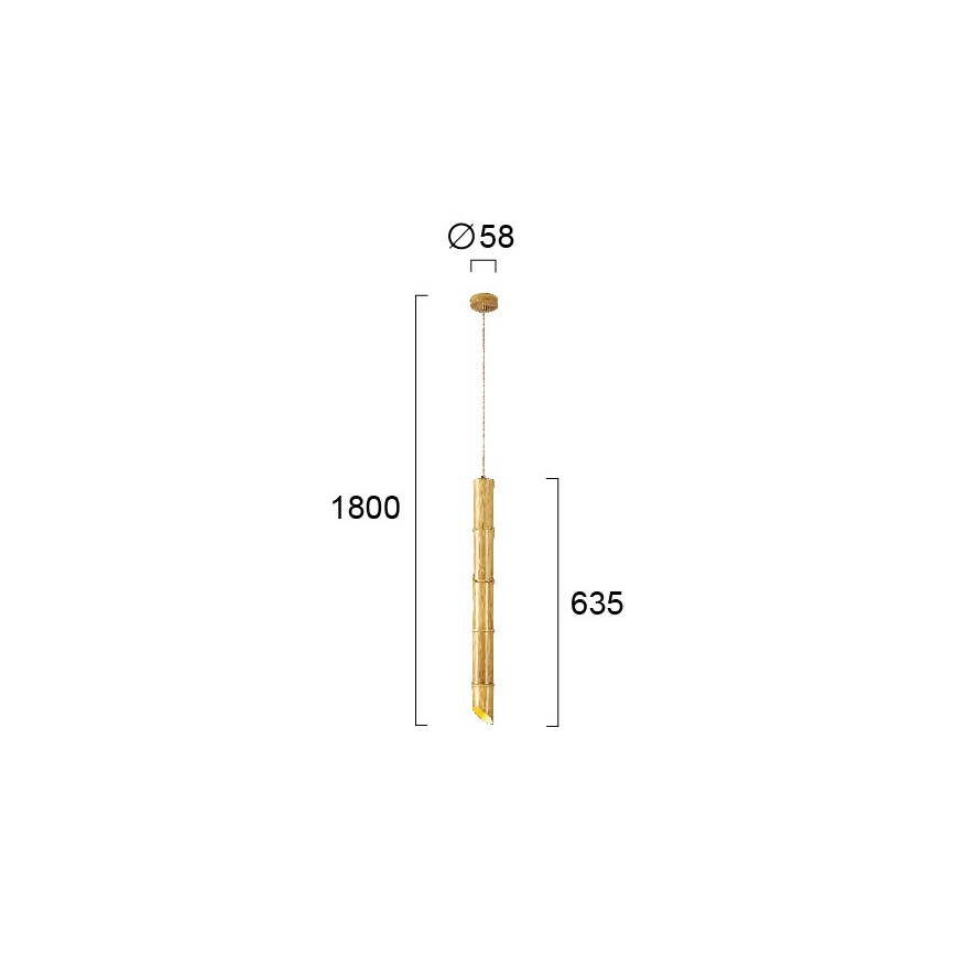 Lustră suspendată pe cablu BAMBOO 1xGU10/50W/230V bambus
