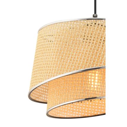 Lustră suspendată pe cablu BARETTE 1xE27/60W/230V bej/crom lucios