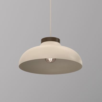 Lustră suspendată pe cablu BASCA 1xE27/15W/230V bej/maro