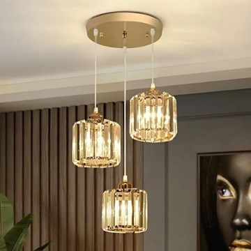 Lustră suspendată pe cablu BELLA 3xE27/40W/230V aurie