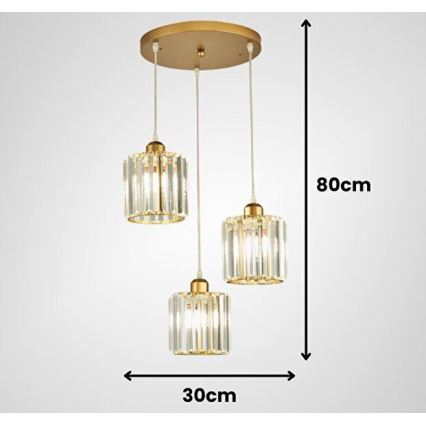 Lustră suspendată pe cablu BELLA 3xE27/40W/230V aurie