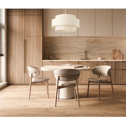 Lustră suspendată pe cablu BOHO, 1x E27/60W/230V, Ø 40 cm, alb